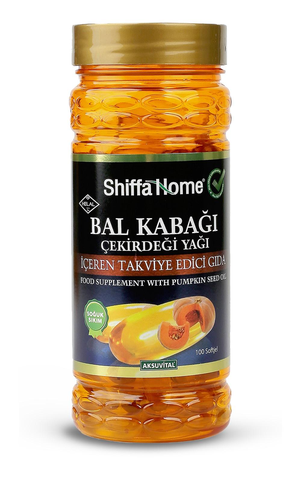 Shiffa Home Bal Kabak Çekirdeği Yağı 1000 Mg 100 Softjel Kapsül