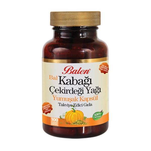 Balen Bal Kabağı Çekirdeği Yağı 1380 Mg 100 Yumuşak Kapsül