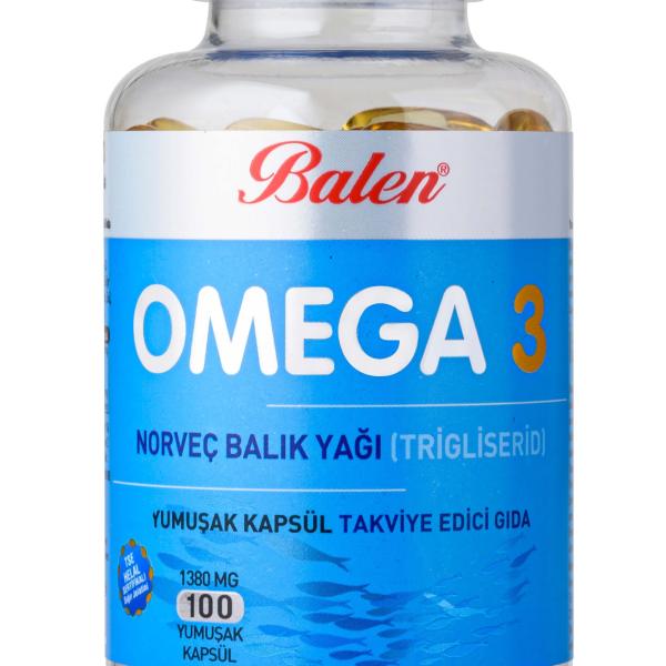 Balen Omega-3 Norveç Balık Yağı Trigliserid 1380 Mg 100 Yumuşak Kapsül