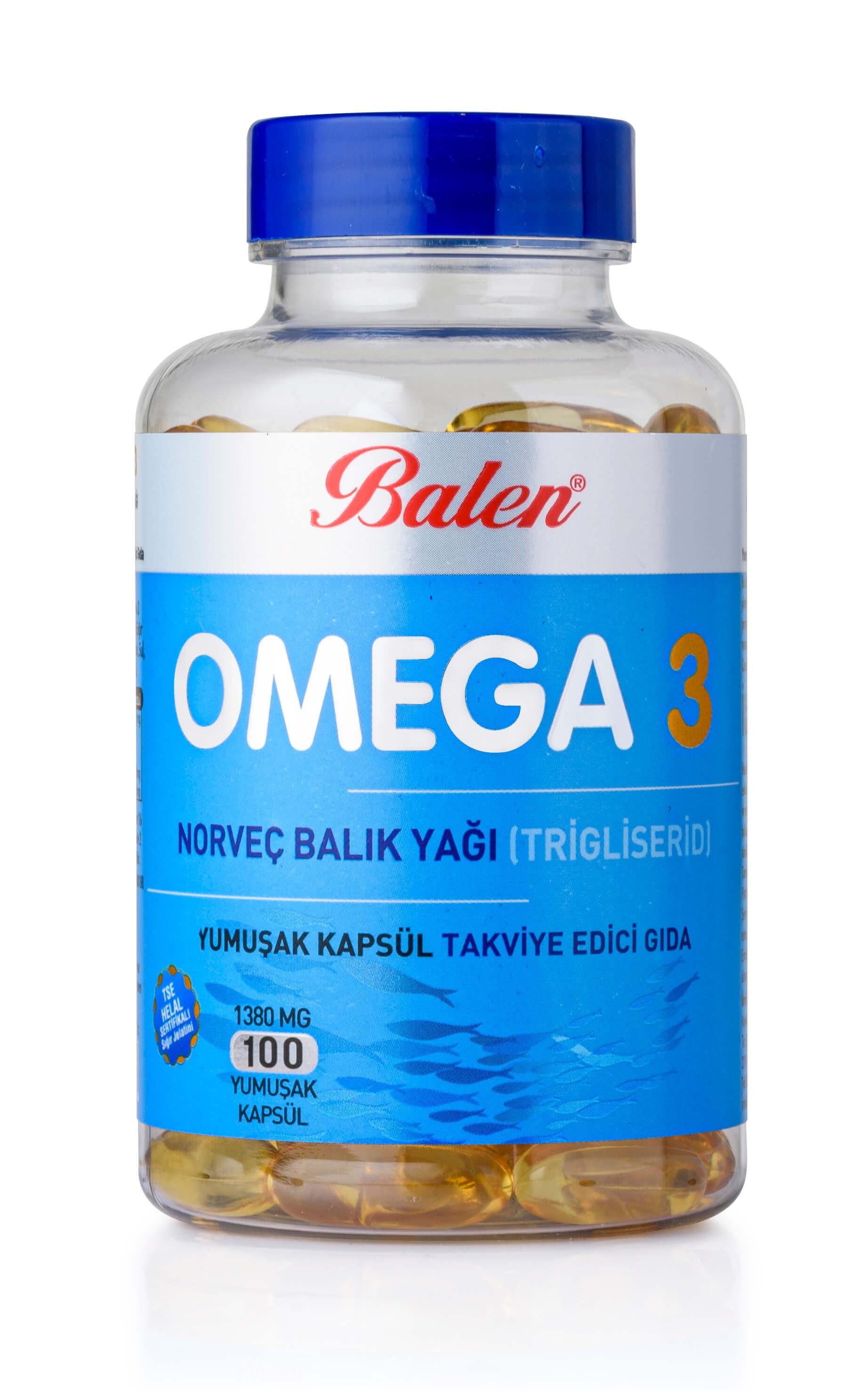 Balen Omega-3 Norveç Balık Yağı Trigliserid 1380 Mg 100 Yumuşak Kapsül