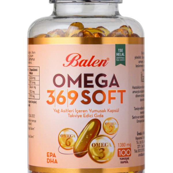 Balen Omega-3-6-9 Soft Yağ Asitleri İçeren 1380 Mg 100 Yumuşak Kapsül