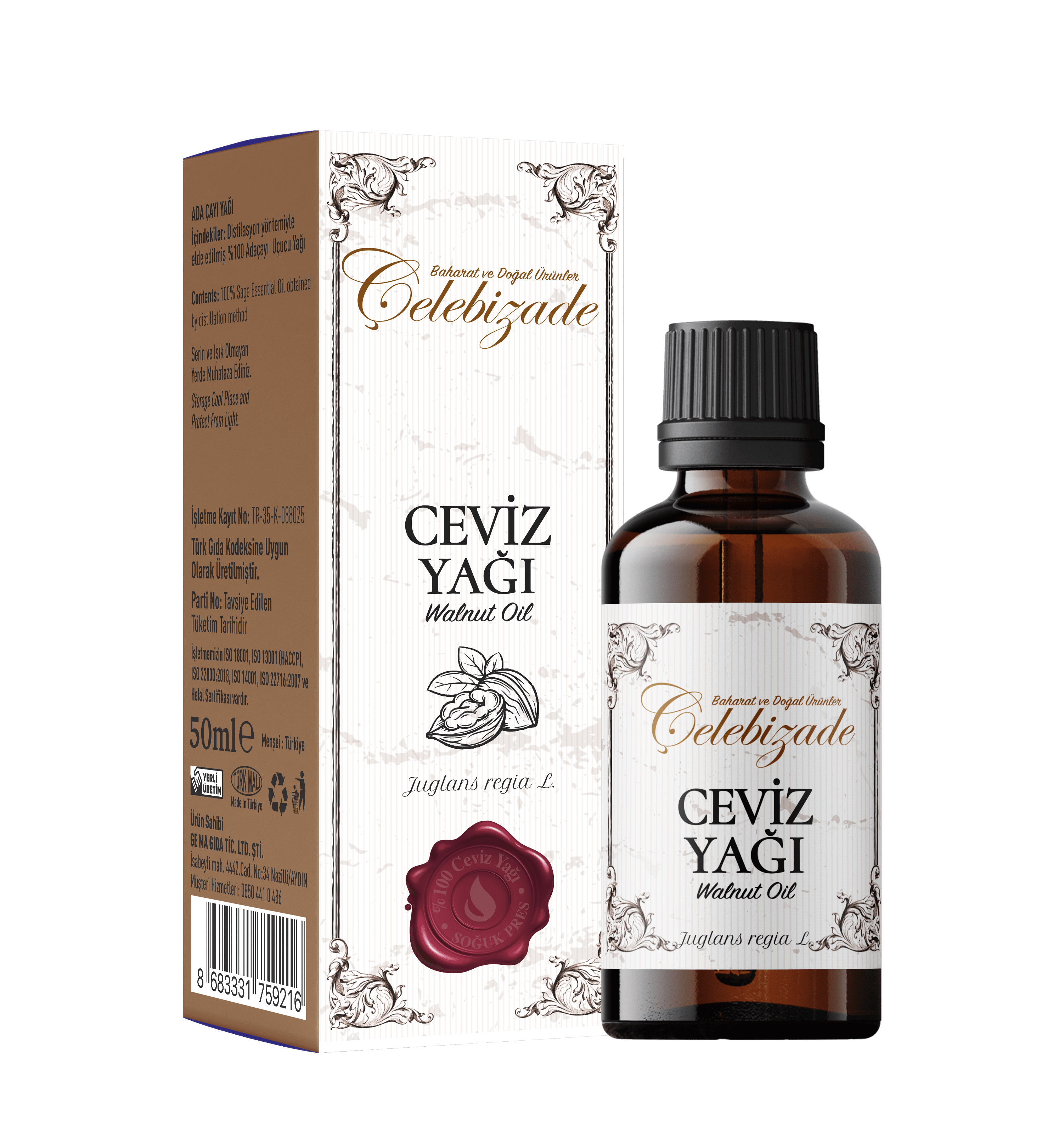Çelebizade Ceviz Yağı 50 ML